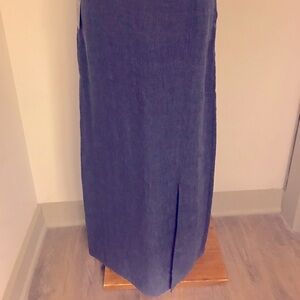 Pure 100% Laundered Linen Skirt - Dark Chambray
